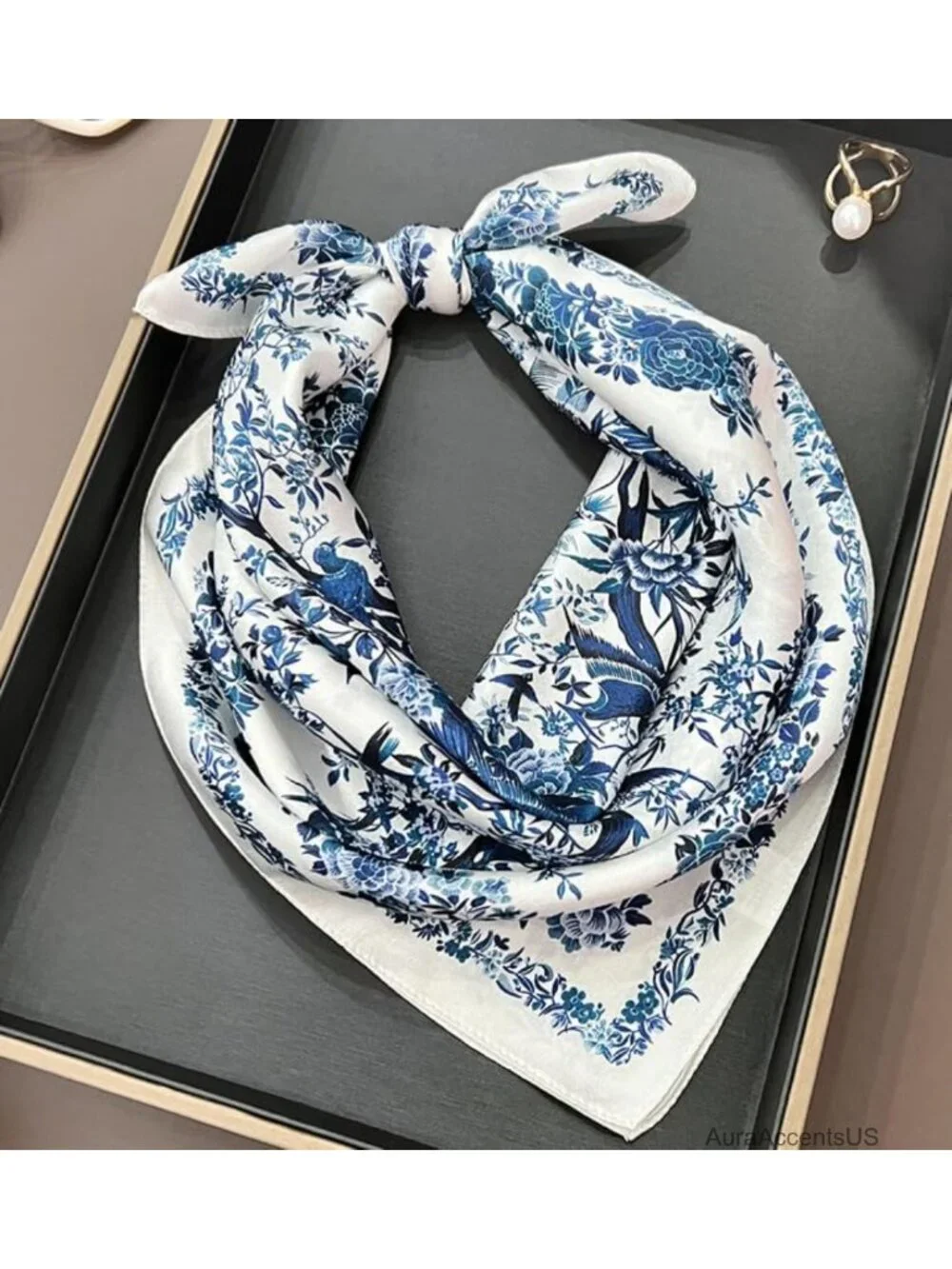 Mulberry Silk Square Scarf Bandana Hair Scarf for Women